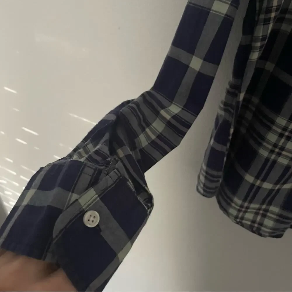 J.Crew Navy Plaid Button Down Shirt Size XL